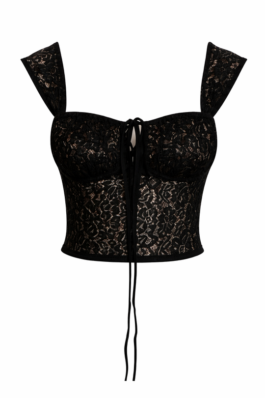 Black Lace Crop Top