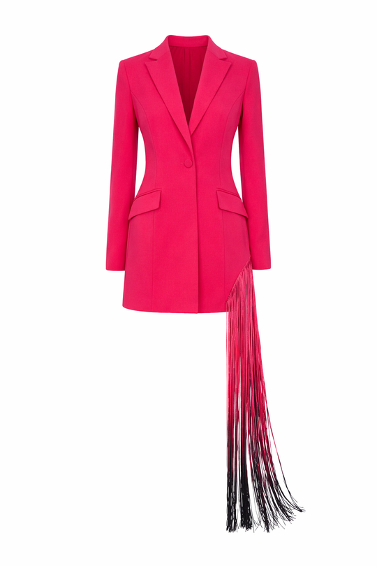 Ruby Fringe Draping Blazer Dress