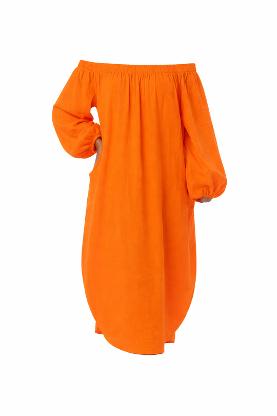 Orange Palm Relaxed Dress