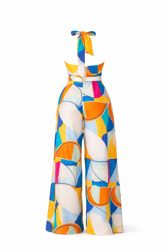 Sunset Mosaic Halter Jumpsuit
