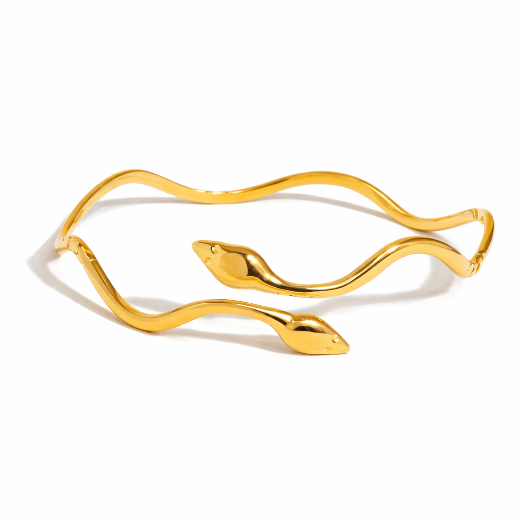 Golden Serpent Cuff Bracelet