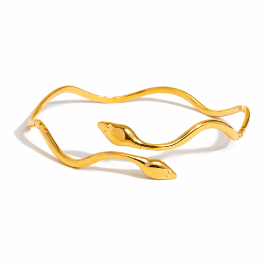 Golden Serpent Cuff Bracelet