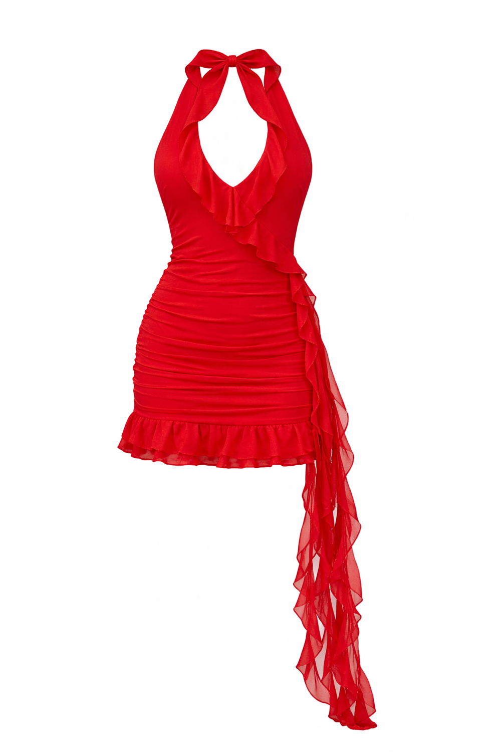 Red Ruffle Mini Dress