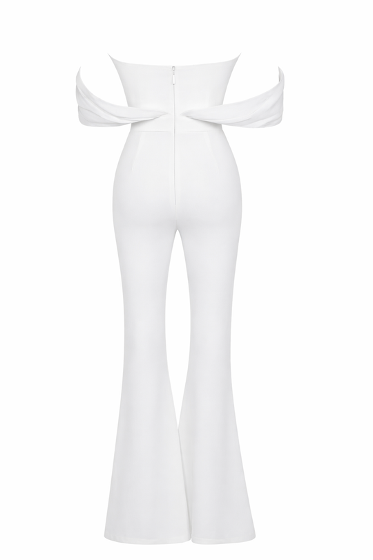 Ivory Luxe Draped Jumpsuit